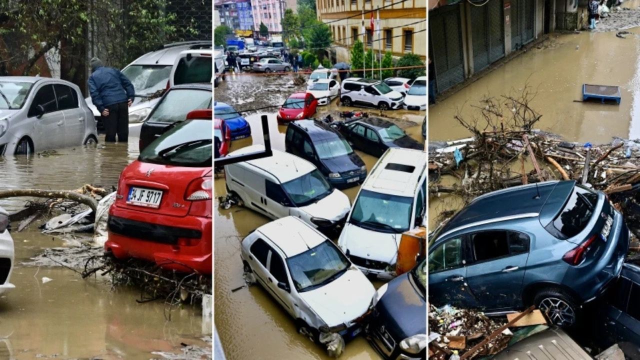 İstanbul’da sel felaketi: Sarıyer’de araçlar kullanılamaz hale geldi